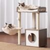 Wooden Cat Tower with Scratching Posts