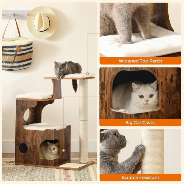 Cat Tower with 3 Beds and Cave