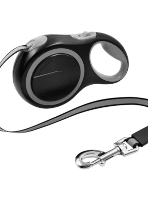 Giant Retractable Tape Dog Leash – Black / Neon